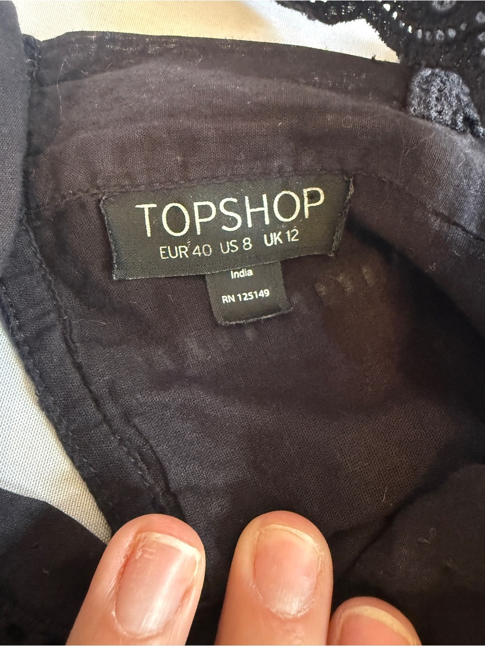 Topshop Black Tiered Eyelet Mini Dress - Picture 2 of 6